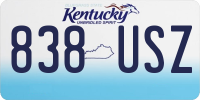 KY license plate 838USZ