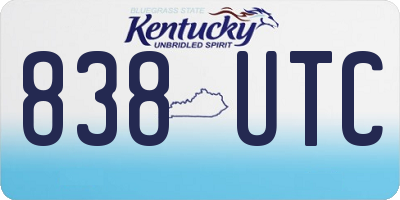 KY license plate 838UTC