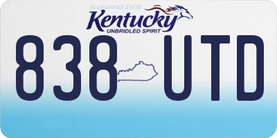 KY license plate 838UTD