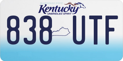 KY license plate 838UTF