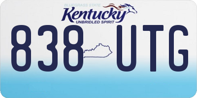 KY license plate 838UTG