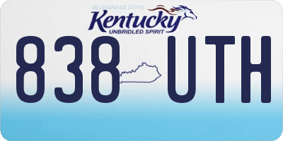 KY license plate 838UTH