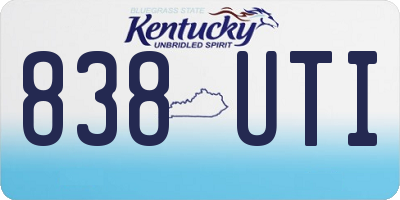 KY license plate 838UTI
