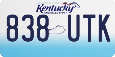 KY license plate 838UTK
