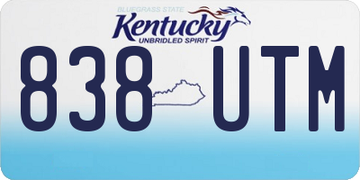 KY license plate 838UTM