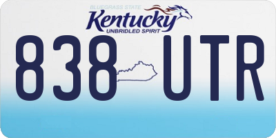 KY license plate 838UTR