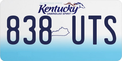 KY license plate 838UTS
