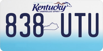 KY license plate 838UTU