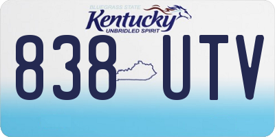 KY license plate 838UTV