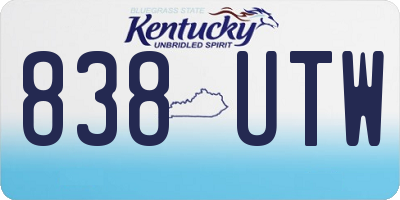 KY license plate 838UTW