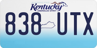 KY license plate 838UTX
