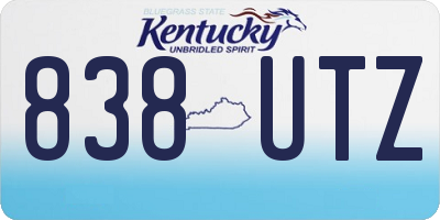 KY license plate 838UTZ