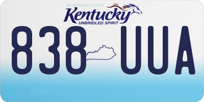 KY license plate 838UUA
