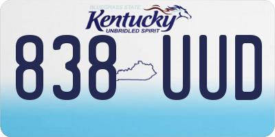 KY license plate 838UUD