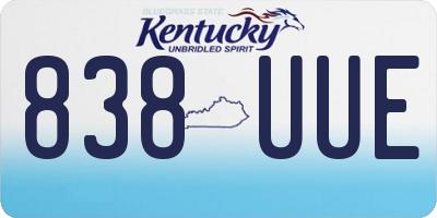 KY license plate 838UUE