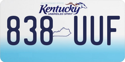 KY license plate 838UUF