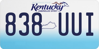 KY license plate 838UUI