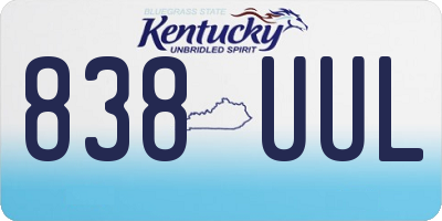 KY license plate 838UUL
