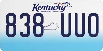 KY license plate 838UUO