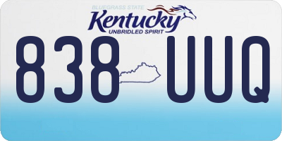 KY license plate 838UUQ