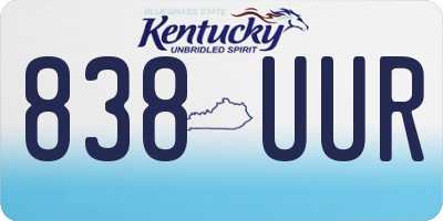 KY license plate 838UUR