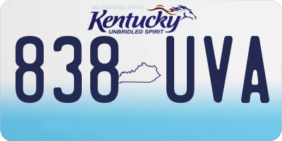 KY license plate 838UVA