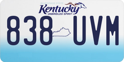 KY license plate 838UVM