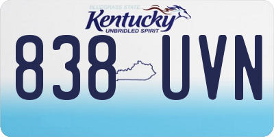 KY license plate 838UVN