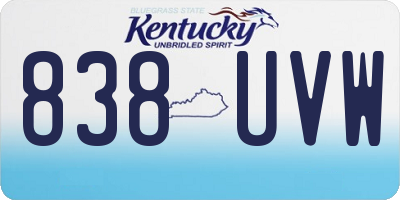 KY license plate 838UVW
