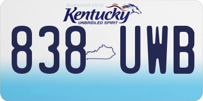 KY license plate 838UWB