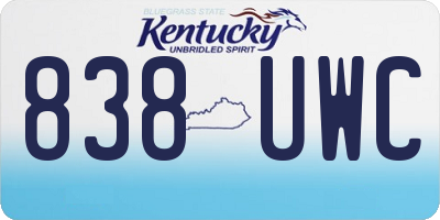 KY license plate 838UWC