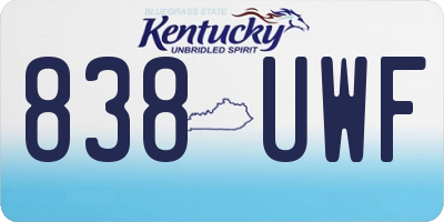 KY license plate 838UWF