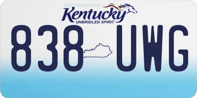 KY license plate 838UWG