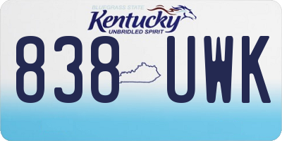 KY license plate 838UWK