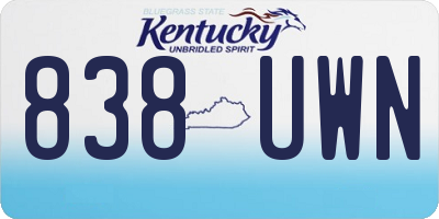 KY license plate 838UWN