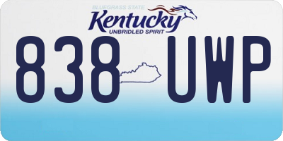 KY license plate 838UWP