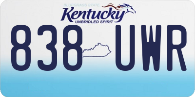 KY license plate 838UWR