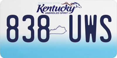 KY license plate 838UWS