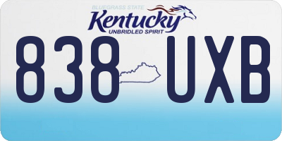 KY license plate 838UXB