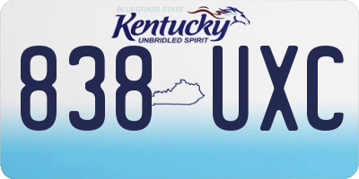 KY license plate 838UXC