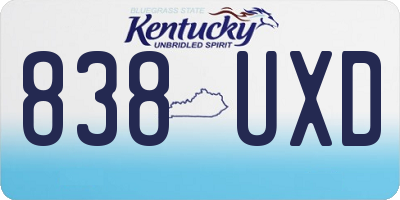 KY license plate 838UXD