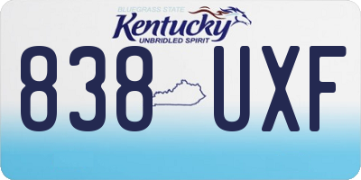 KY license plate 838UXF