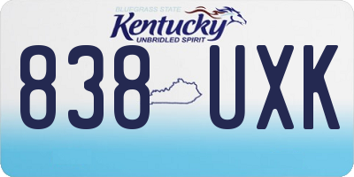 KY license plate 838UXK