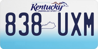 KY license plate 838UXM