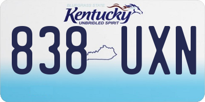 KY license plate 838UXN