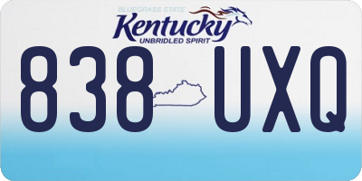 KY license plate 838UXQ