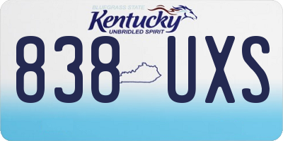 KY license plate 838UXS