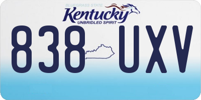 KY license plate 838UXV