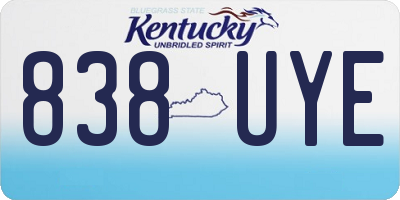 KY license plate 838UYE