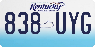 KY license plate 838UYG